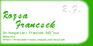 rozsa francsek business card